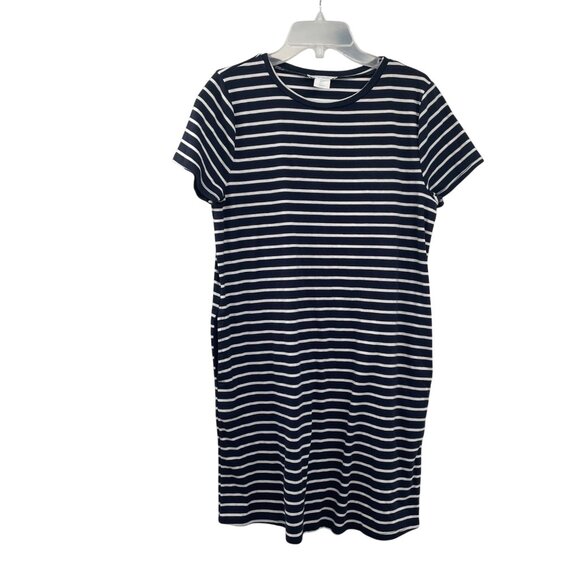 Cynthia Rowley Striped T-Shirt Dress Short Sleeve Blue/White Size Small Pockets - Picture 1 of 9